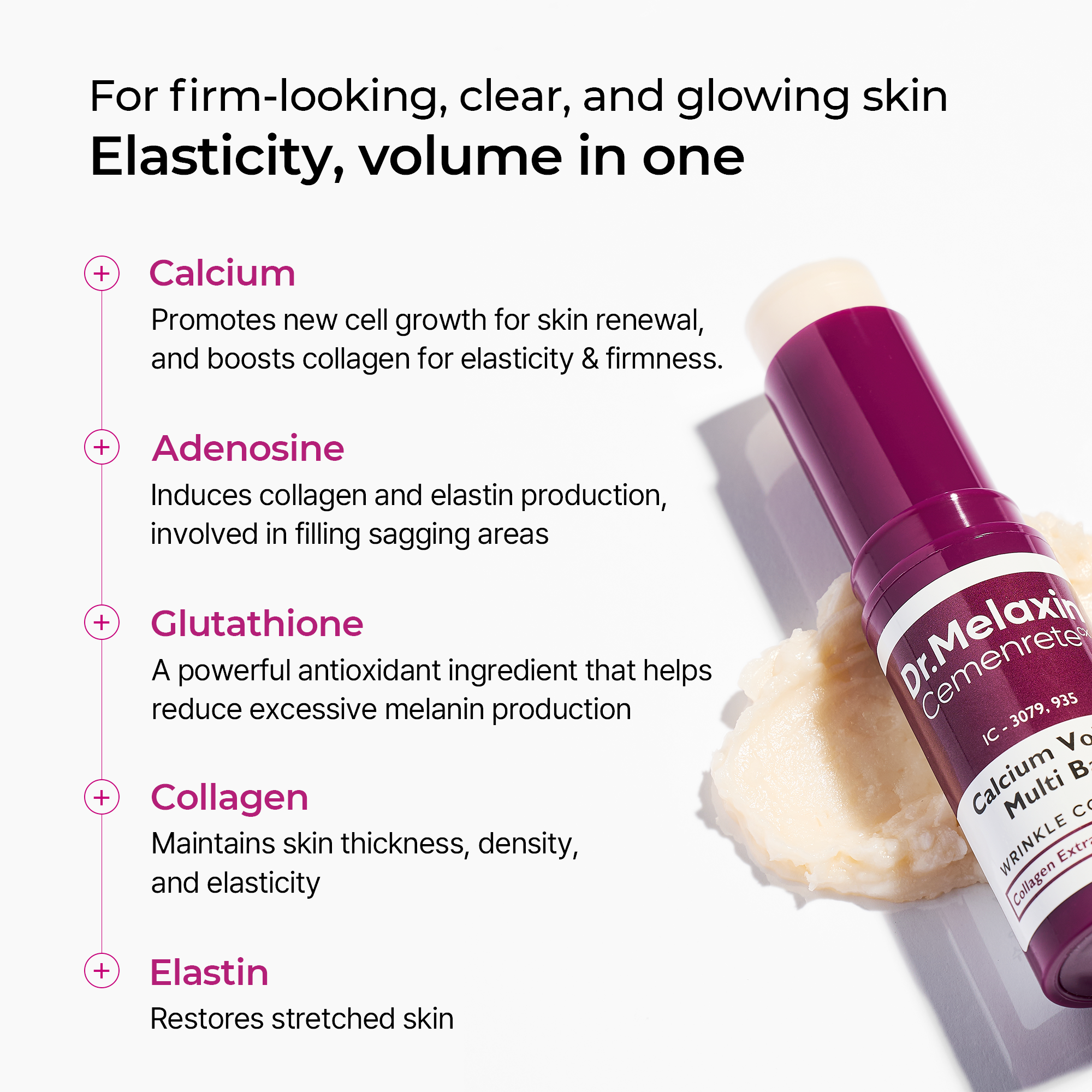 Calcium Multi Balm key ingredients for elasticity and volume