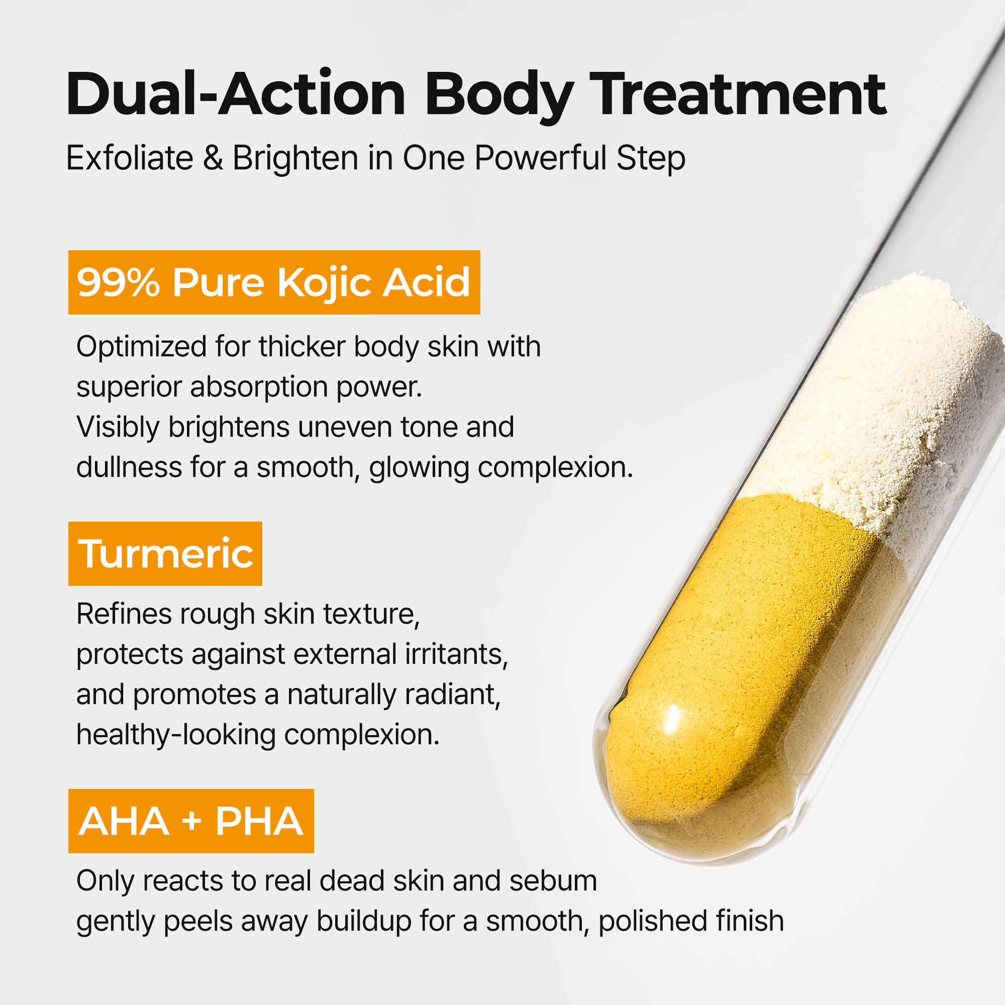 Dual-action body treatment — exfoliate and brighten in one step