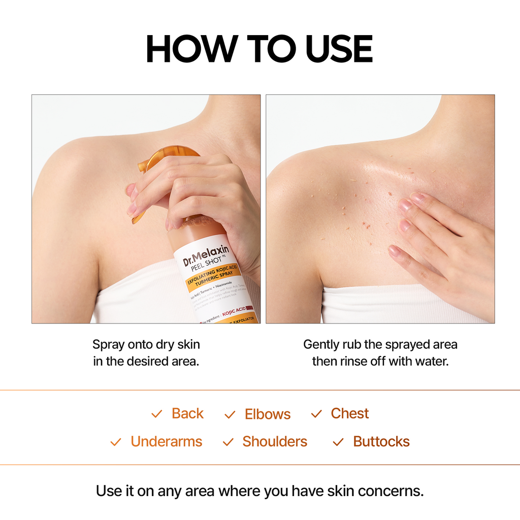 How to use the Kojic Acid Turmeric body spray
