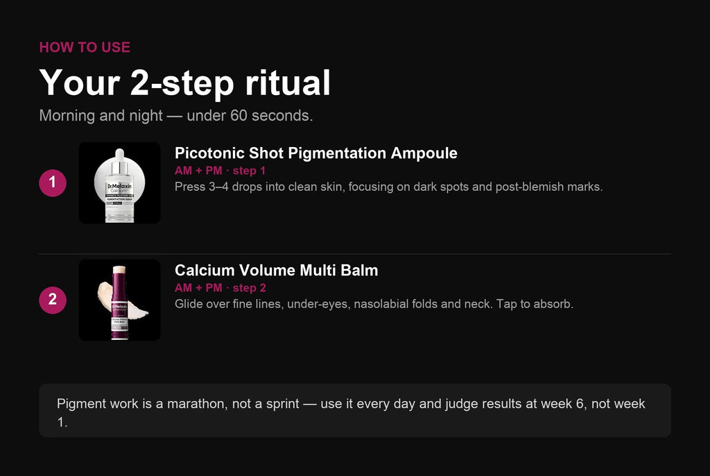 The 2-step pigmentation routine — morning and night